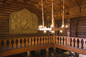 Russia, Black Sea Coast, Sochi-area, Dagomys, interior of traditional Russian tea house