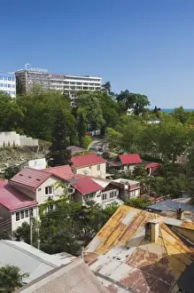 Images Dated 25th May 2011: Russia, Black Sea Coast, Sochi, elevated view of town