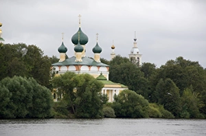 Water Way Prints: Russia, Golden Ring city of Uglich on the Volga. Cathedral of Our Saviors Transfiguration