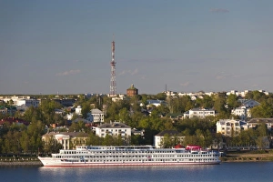 Russia, Kostroma Oblast, Golden Ring, Kostroma, river boat port on the Volga River