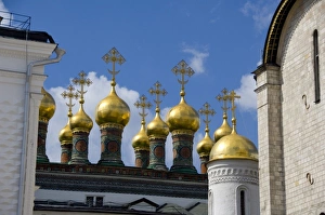 Kremlin Prints: Russia, Moscow, The Kremlin. Russia, Moscow, The Kremlin. Terem Palace, guilded cupolas