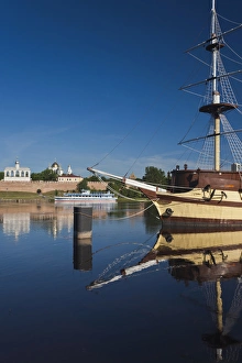 Russian Prints: Russia, Novgorod Oblast, Veliky Novgorod, Novgorod Kremlin, view from the Volkhov River