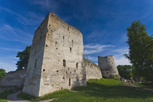 Russia Prints: Russia, Pskovskaya Oblast, Stary Izborsk, ruins of the oldest stone fortress in Russia