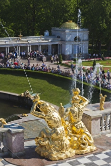 Images Dated 1st June 2011: Russia, Saint Petersburg, Peterhof, Grand Cascade fountains