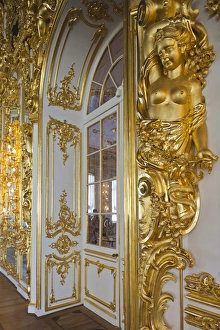 Images Dated 9th June 2011: Russia, Saint Petersburg, Pushkin-Tsarskoye Selo, Catherine Palace, detail of