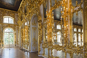 Images Dated 9th June 2011: Russia, Saint Petersburg, Pushkin-Tsarskoye Selo, Catherine Palace, detail of