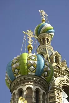 Images Dated 21st July 2007: Russia. St. Petersburg. Domes on the Church on Spilled Blood