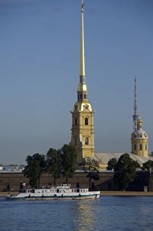 Images Dated 2nd September 2008: Russia, St. Petersburg, Hare Island, Peter and Paul Fortress & Bell Tower, view