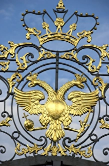 Images Dated 4th October 2008: Russia, St. Petersburg, Pushkin, Catherines Palace, detail of North side front gate