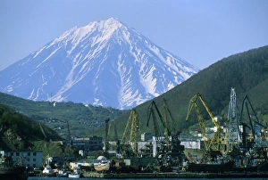 Unalaska Island Prints: Russia, Unalaska Island, Aleutians, Russian Orthodox Church with Bald Eagle