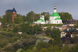 Images Dated 18th May 2011: Russia, Vladimir Oblast, Golden Ring, Vladimir, elevated town view from Assumption