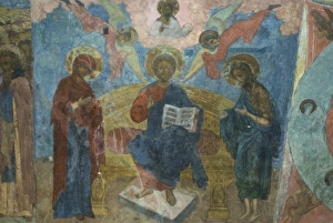 Yaroslavl Prints: Russia, Yaroslavl, fresco in Cathedral of St. Elijah the Prophet, RESTRICTED: Not