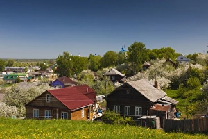 Russia, Yaroslavl Oblast, Golden Ring, Pereslavl-Zalessky, elevated town view