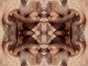 Chain Prints: Rusted chain abstract