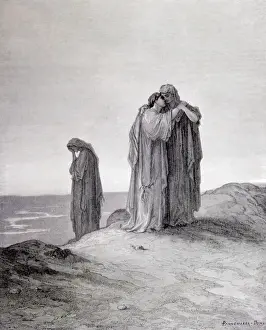 Painting Prints: Ruth and Naomi, 19th cent. Bible engraving by Gustav Dore GERMANY