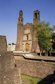 Restoration Prints: SA, Mexico, Mexico City. Restored Church of Tlateloloco 1536, at the Plaza of Three