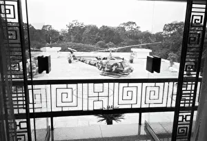 Black And White Prints: Saigon HCMC Vietnam, Huey Helicopter Reunification Palace