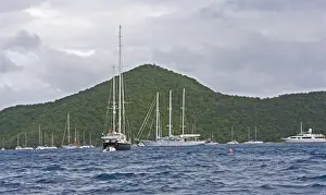 East Caribbean Prints: Sail boating at Norman Island, British Virgin Islands