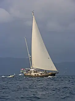 Sail boating at Norman Island, British Virgin Islands