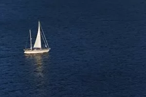 Sailboat in the Adriatic Sea near Dubrovnik, Croatia