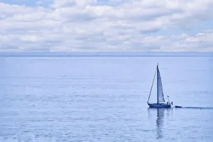 Massachusetts Prints: Sailboat on Nahant Bay, Massachusetts
