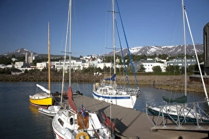 Images Dated 10th July 2009: Sailboats docked at Akureyri in North Iceland