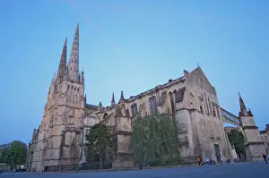 11th Century Prints: The Saint Andre Cathedral 11th 12th century with its majestic twin gothic towers