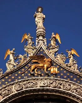 Italy Collection: Saint Marks Basilica, Cathedral, Church Mark Many Angels Statue Venice Italy