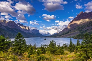 Landforms Prints: Saint Mary Lake and Wild Goose Island, Glacier National Park, Montana