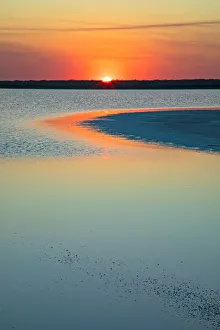 Hidalgo County Prints: Sal del Rey (The Kings Salt), natural salt lake at sunset