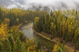 Weather Prints: The Salmo River in autumn near Salmo, British Columbia, Canada