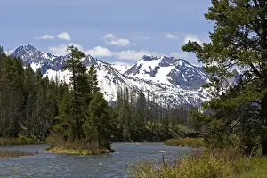 The Salmon River flowing below the Sawtooth Mountain Range near Stanley, Idaho