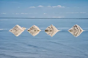 Bolivia Prints: Salt cones on the reflected surface of the salt flat, Salar de Uyuni, Potosi Department