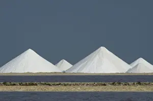 Images Dated 21st May 2011: Salt mounds and Evaporation Ponds. Sea Salt Production Plant started in the 1600 s