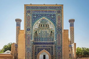 Images Dated 5th April 2024: Samarkand, Uzbekistan, Central Asia. The beautifully decorated Gur-i Amir Mausoleum