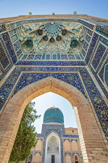 Images Dated 5th April 2024: Samarkand, Uzbekistan, Central Asia. The beautifully decorated Gur-i Amir Mausoleum