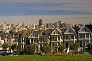 San Francisco famous Victorian Row Houses called The 5 sisters, the city