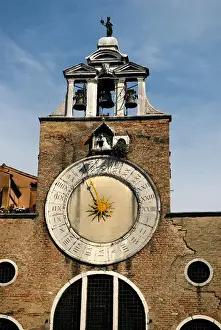 Bell Prints: The San Giacomo Church on the Islet of Rialto is adorned large 15th century clock