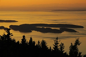Height Prints: San Juan Islands from Mount Constitution at Sunset, Orcas Island, Washington, USA