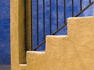 Stair Case Prints: San Lucas Tolliman, Guatemala. Brightly painted staircase