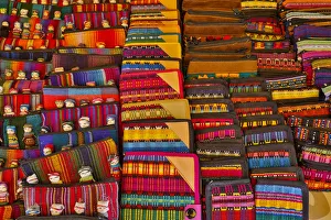Colonial Prints: San Miguel De Allende, Mexico. Colorful cloth on display for sale