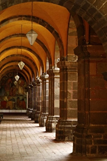 Arcade Prints: San Miguel de Allende, Mexico. Main plaza walkway