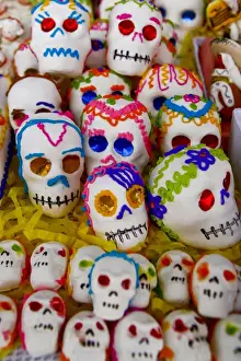 Candy Prints: San Miguel de Allende, Mexico. Sugar skeletons for sale for Day of the Dead celebration