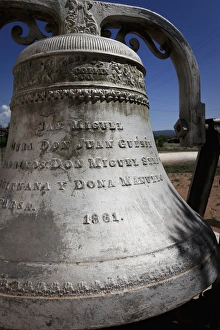 Western Script Prints: San Miguel del Vado, New Mexico, United States. Old Spanish church bell