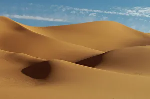Barren Prints: Sand dunes in the Erg Awbari. Sahara desert, Fezzan, Libya