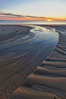 Vast Prints: Sand patterns at sunset on Bound Brook Island