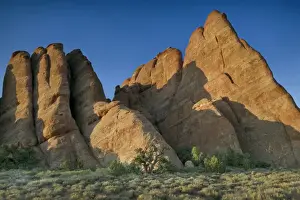 National Land Prints: Sandstone rising from the desert floor, Arches National Park, Utah, USA