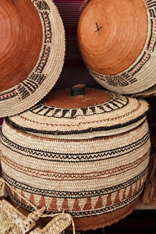 Images Dated 9th July 2011: Santa Fe, New Mexico, United States. International Folk Art Market. Camel basket
