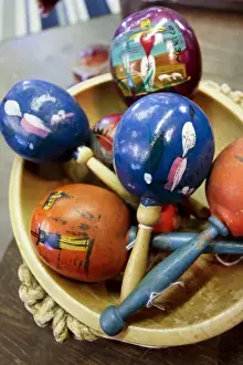 Instrument Prints: Santa Fe, New Mexico, USA. Vintage Mexican maracas