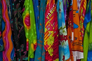 Colored Prints: Sarongs for sale in Port Vila, Island of Efate, Vanuatu, South Pacific